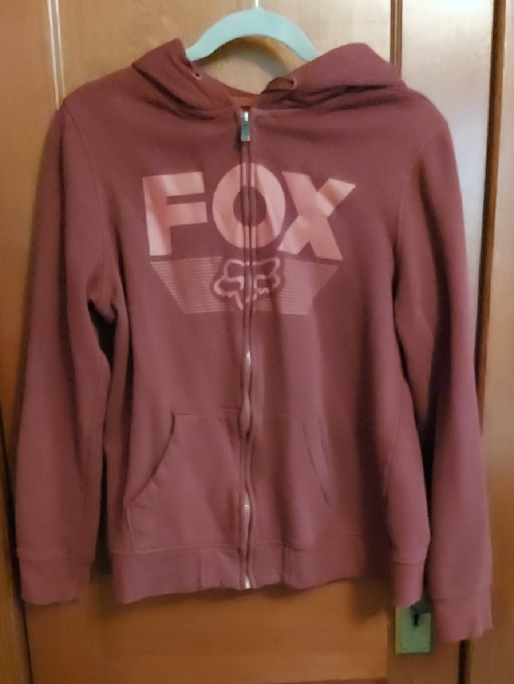 Fox Maroon Full-Zip Hoodie with Front Logo
